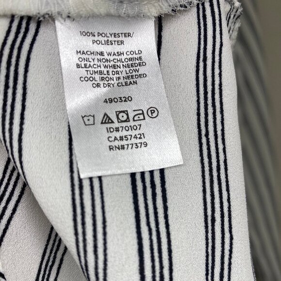 LOFT Women's Striped Long Sleeve Ruffle Hem Blouse - Picture 6 of 6